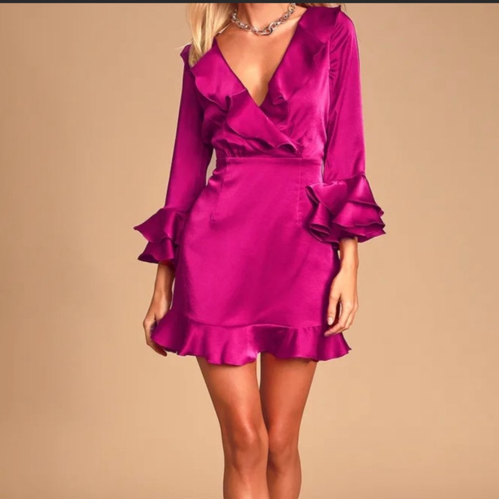 Lulu's Satin Pink Dress